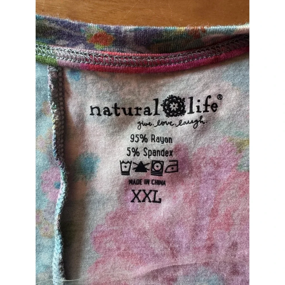 NWOT Natural Life Buttersoft Maxi Dress XXL Blue Garden Patchwork Adjustable Hem - Picture 8 of 10